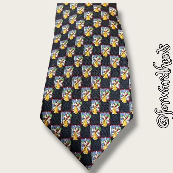 Keith Daniels Holiday Necktie – Festive All-Over Bell Pattern - Picture 1 of 9